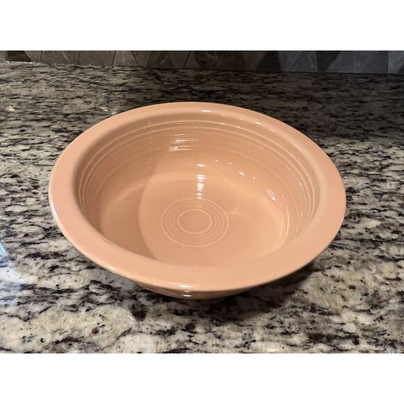 Fiesta Fiestaware HLC Apricot Serving Dish USA Homer Laughlin 8 1/4" Round Vtg - Picture 6 of 10